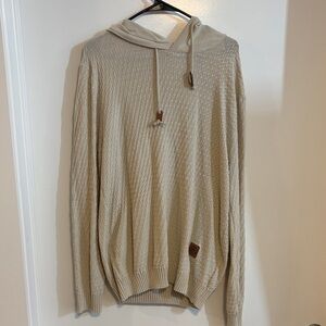 Men's Cream Sweater with Hood